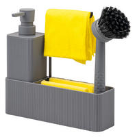 SPÜLBECKEN-SET, grau, Kunststoff - Grau, Kunststoff (20.5/21/7cm) - eluno