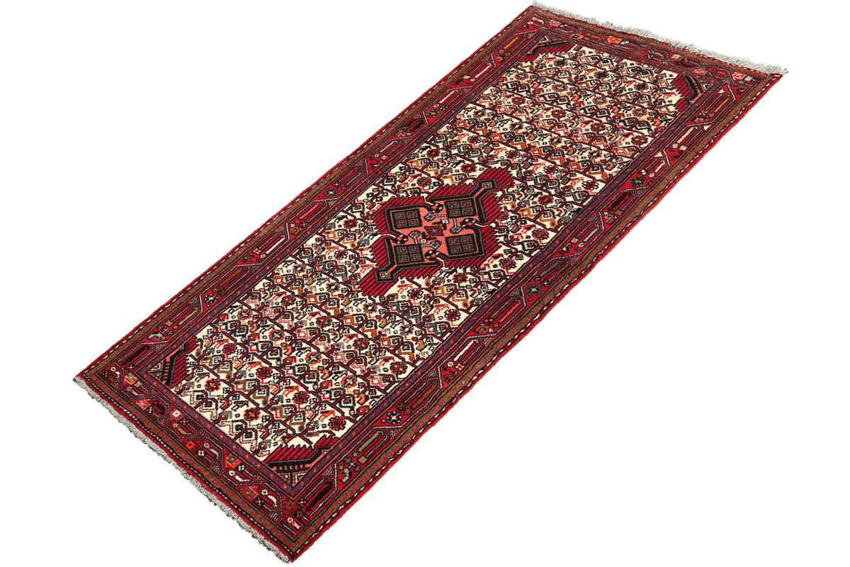 LÄUFER Orient handgeknüpft Assadabad Beige, Rot 215/83 cm Schurwolle - Beige/Rot, Textil (83/215cm) - Looma
