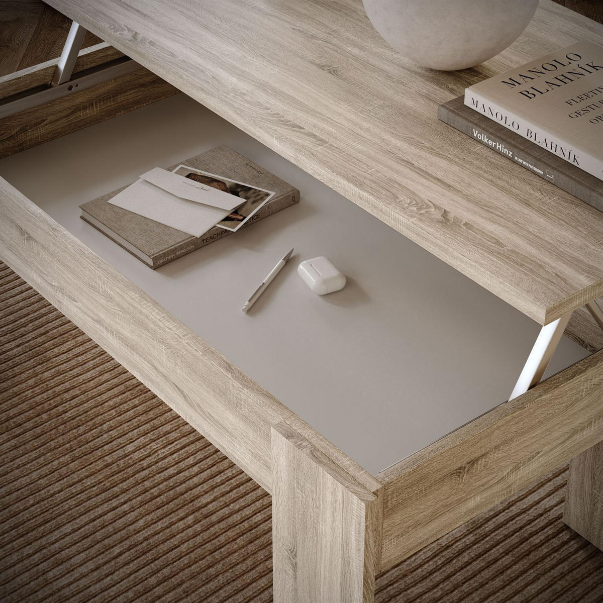 COUCHTISCH APERTO ausklappbar - Sonoma Eiche, Holzwerkstoff (100/45/50cm) - Lookway