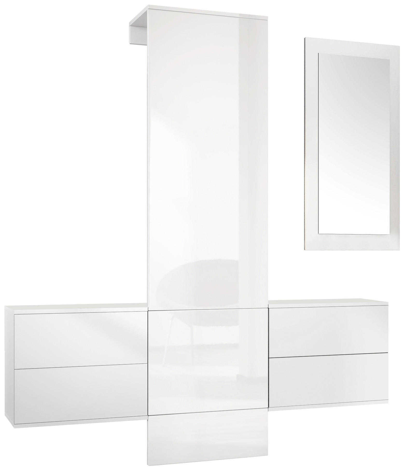 GARDEROBE Carlton Paneel in Weiß Hochglanz - Weiß Hochglanz, Holzwerkstoff (157/193/35cm) - Vladon
