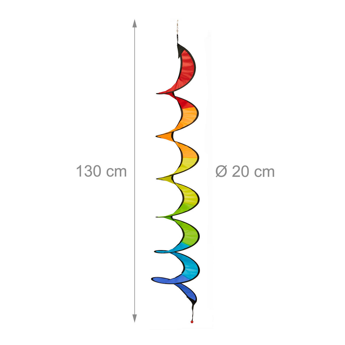 2XWINDSPIEL - Multicolor, Kunststoff/Textil (20/20/130cm) - Relaxdays