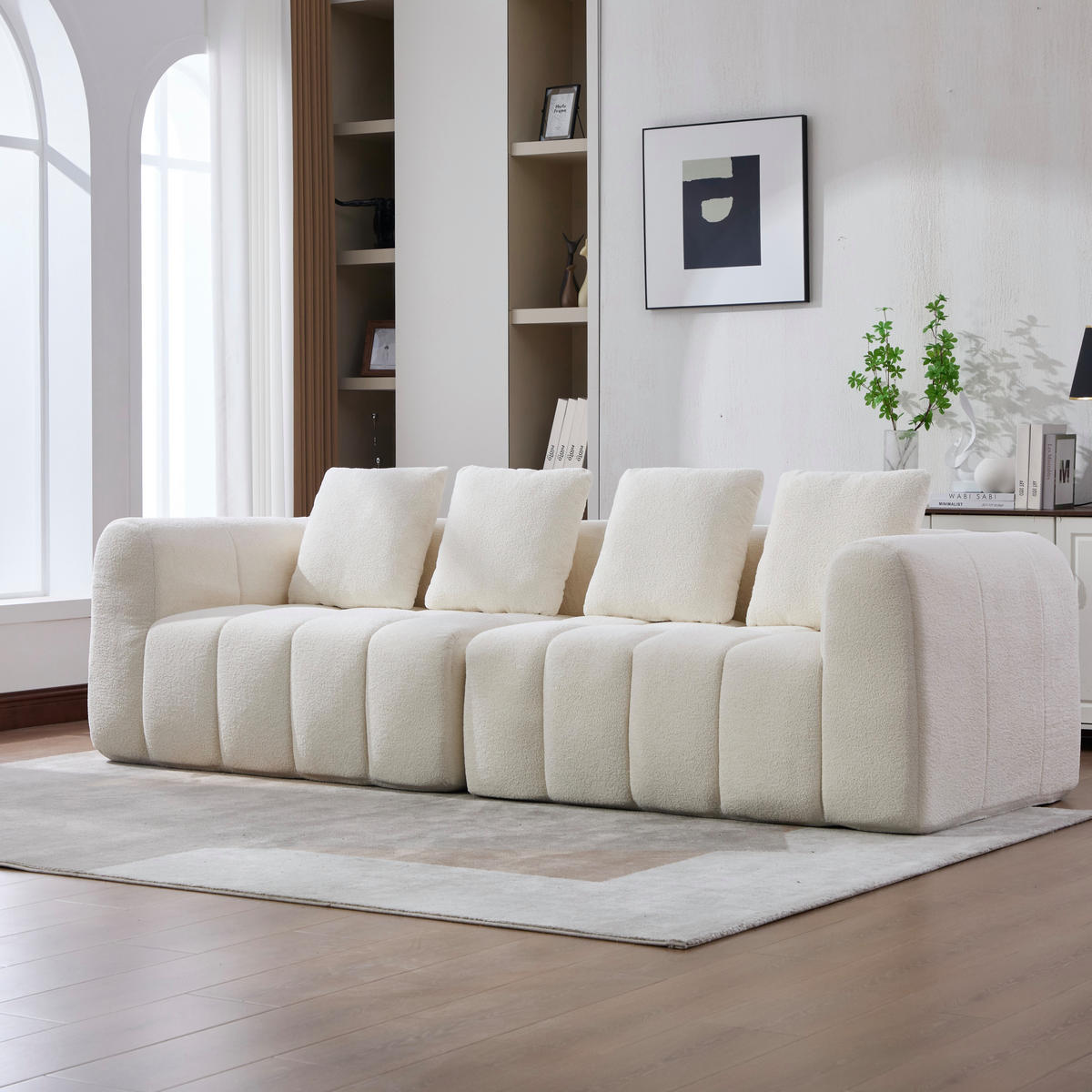 3-SITZER-SOFA DE-35093 modular Beige - Beige, Textil (95.5/70/260cm) - ComfortXL