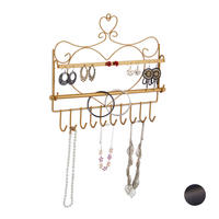 SCHMUCKHALTER Wand - Goldfarben, Metall (36.5/30/3.5cm) - Relaxdays
