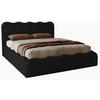 POLSTERBETT 140x200 Wave, Bettkasten, Samtstoff, Schwarz - Schwarz, Holz/Textil (140/200cm) - Emporius