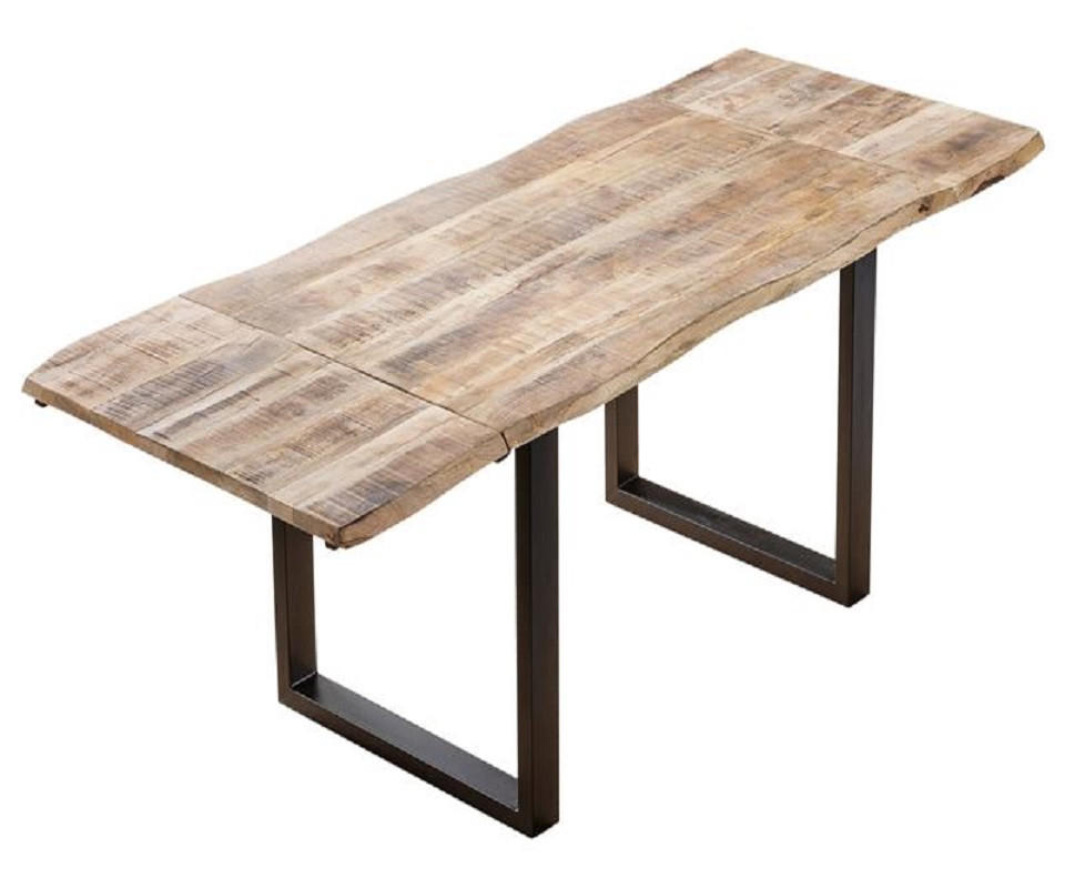 ESSTISCH NOAR - Beige/Schwarz, Holz/Metall (90/140/77cm) - SAM