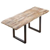 ESSTISCH NOAR - Beige/Schwarz, Holz/Metall (90/140/77cm) - SAM
