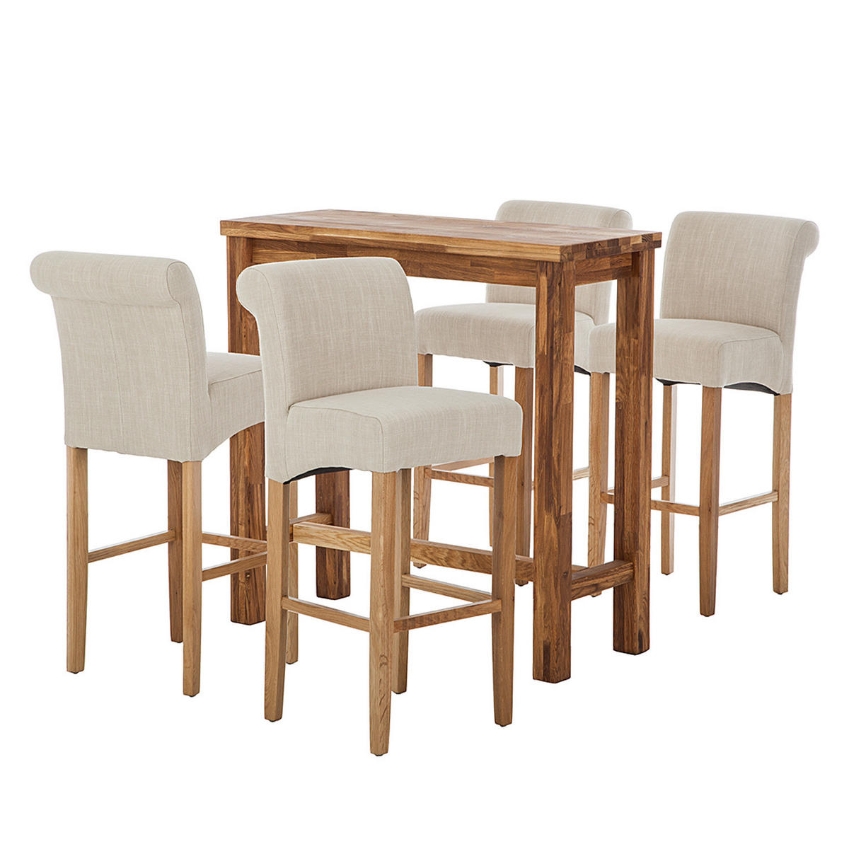 BARTISCH - Eiche massiv - Eichefarben, Holz (45/108/107cm) - home24