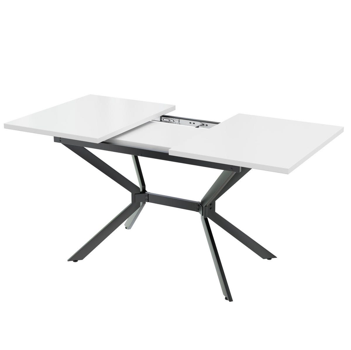 ESSTISCH 120/160 cm Weiß aus MDF mit Ausziehfunktion - Weiß, Holzwerkstoff (160/75/80cm) - OKMYHOME