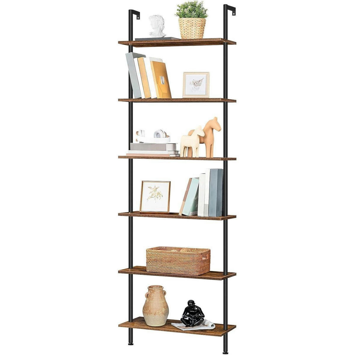 BÜCHERREGAL 6-stöckig Dunkelbraun 60 x 200,5 cm - Multicolor, Holzwerkstoff (60/200/24cm)