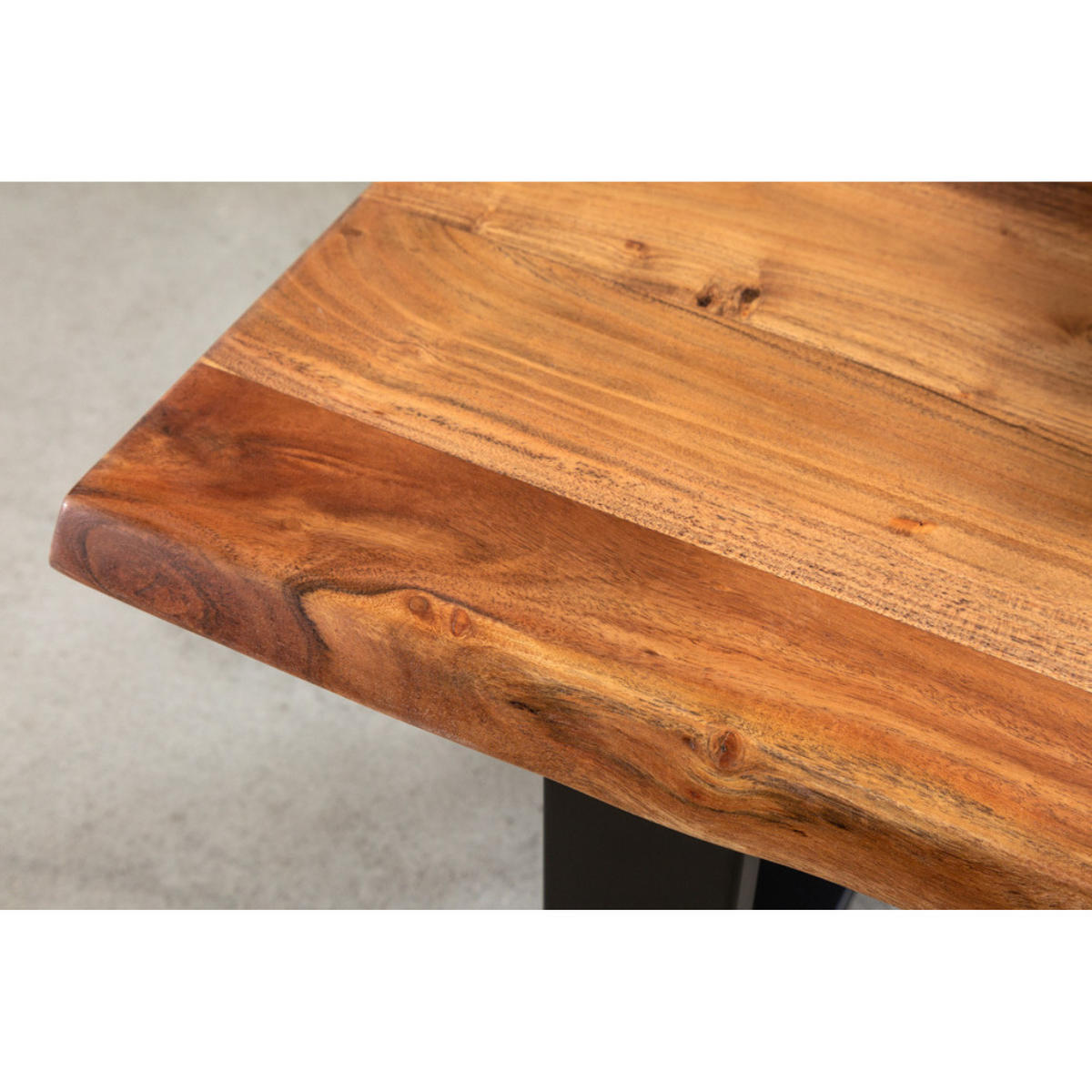 COUCHTISCH MAMMUT Akazie Natur, Schwarz 120 cm - Braun, Holz (60/120/45cm) - riess-ambiente