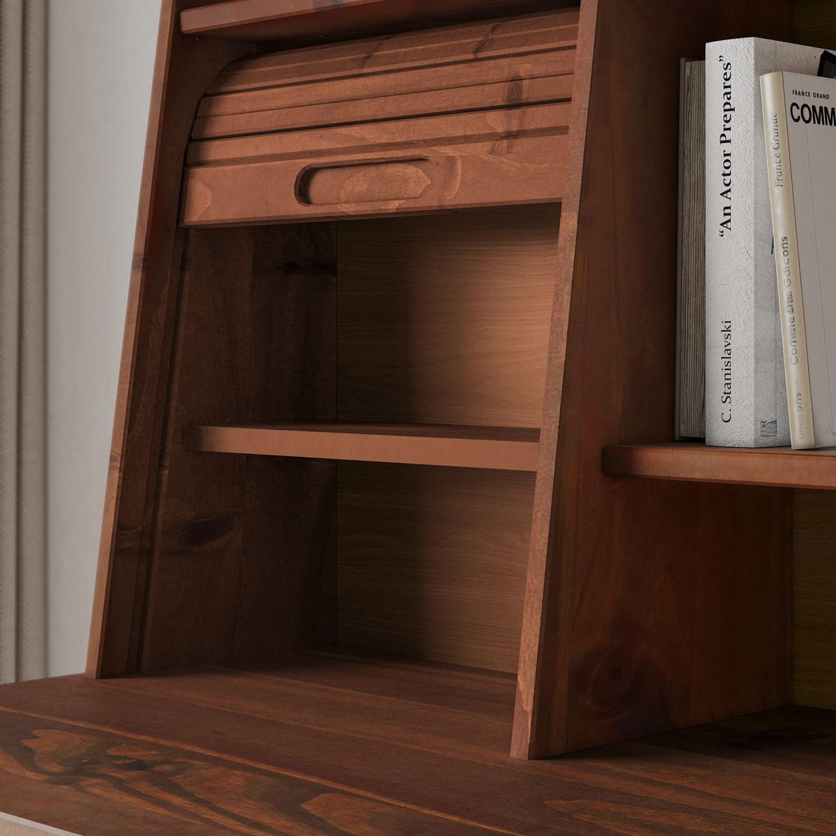 SCHREIBTISCH ALISA Kastanie - Kastanienfarben, Holz (54/114/122cm) - IDIMEX