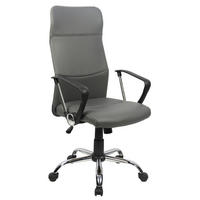 BÜROSTUHL Aiko Schreibtischstuhl Arbeitsstuhl Chefsessel mit Rollen Armlehnen hohe Rückenlehne höhenverstellbar Wippmechanismus Grau - Grau, Kunststoff (61/119/52cm) - SVITA