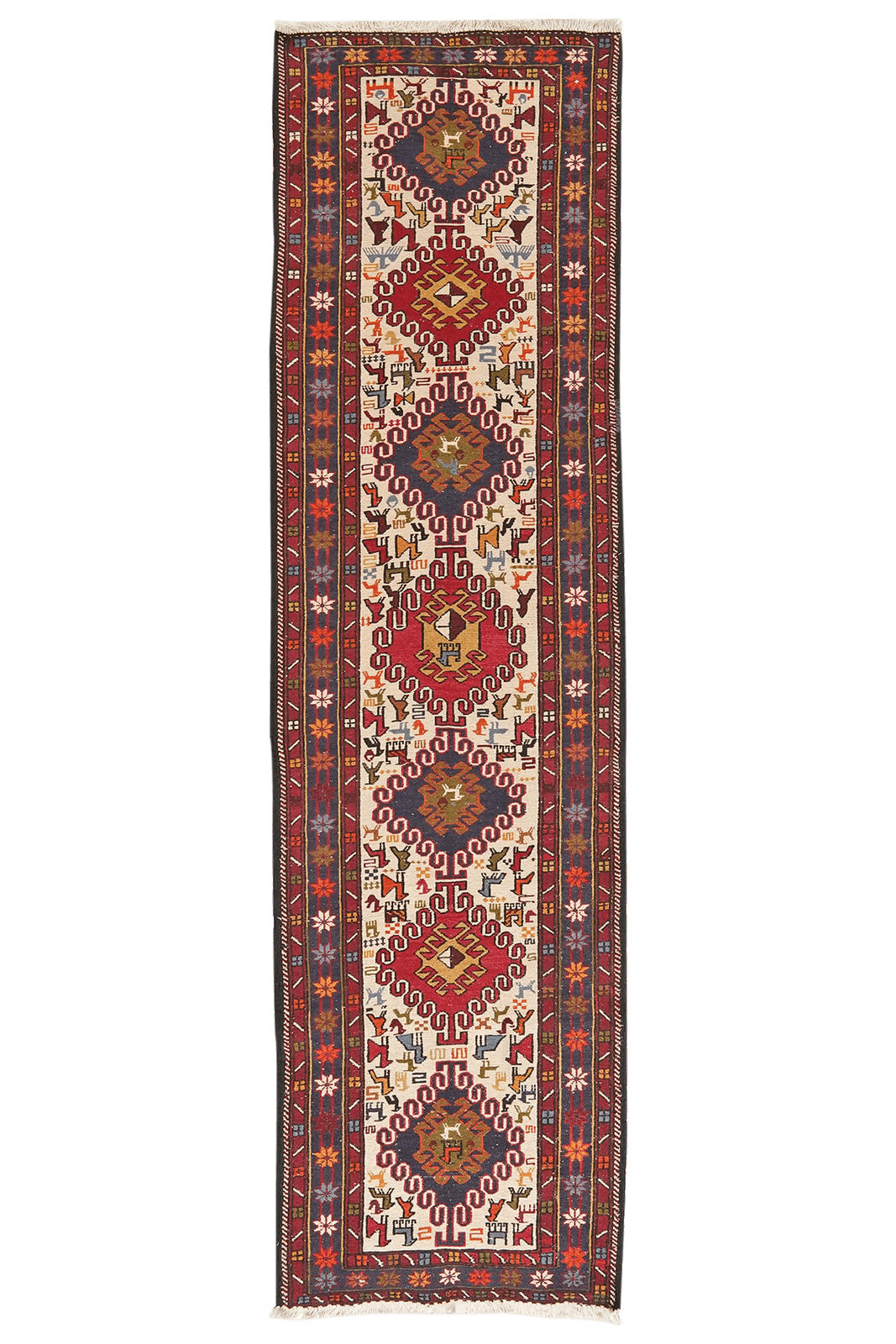 KELIM-LÄUFER handgewebt Sumak Shahsavan Beige 275/74 cm Schurwolle - Beige, Textil (74/275cm) - Looma