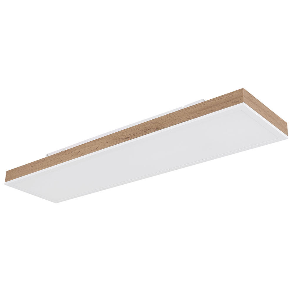 LED DECKENLEUCHTE Holzoptik Braun - Braun, Metall (80/20/7.8cm) - Globo Lighting