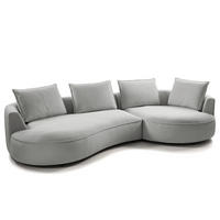 BIGSOFA - Hellgrau, Kunststoff/Textil (322/82/154cm) - home24