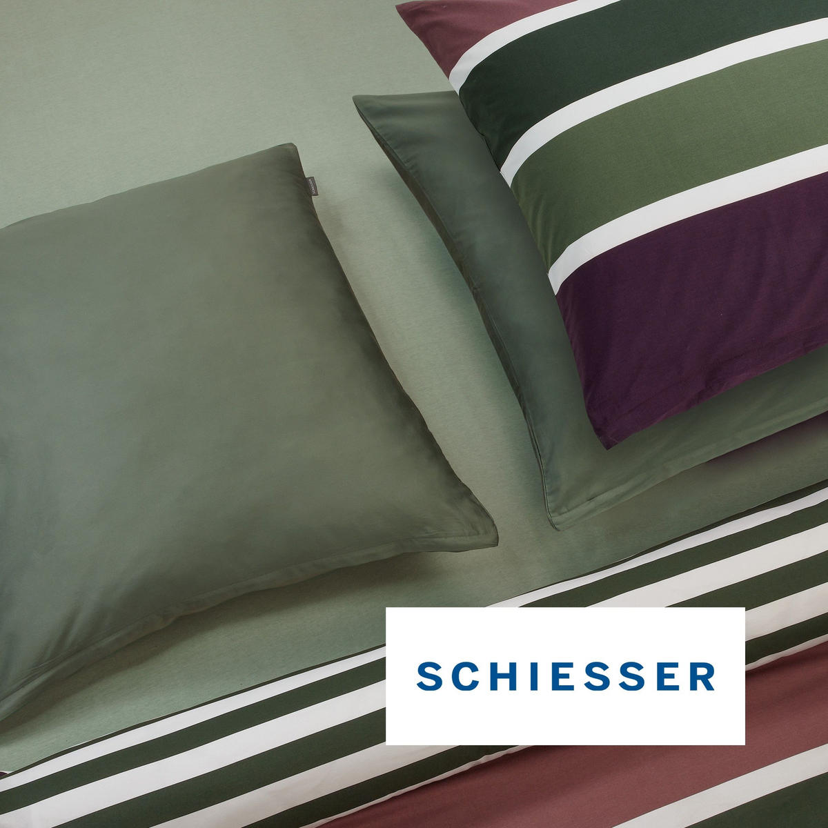 BETTWÄSCHESET Smarell - Renforcé - 2-teilig - 135 x 200 cm - Grün - Grün, Textil (135/200cm) - SCHIESSER
