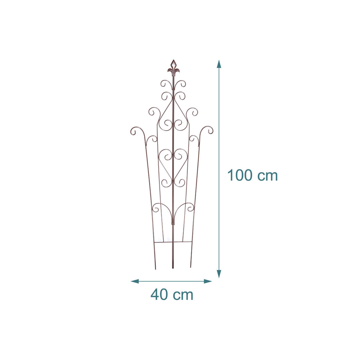 RANKGITTER Braun Vintage 2er-Set 100x40 cm - Braun, Metall (40/100/0.8cm) - Relaxdays