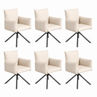 ESSZIMMERSTUHL 6er-Set drehbar mit Armlehnen Samt Beige - Beige, Metall (60/88/60.1cm) - Meubliv