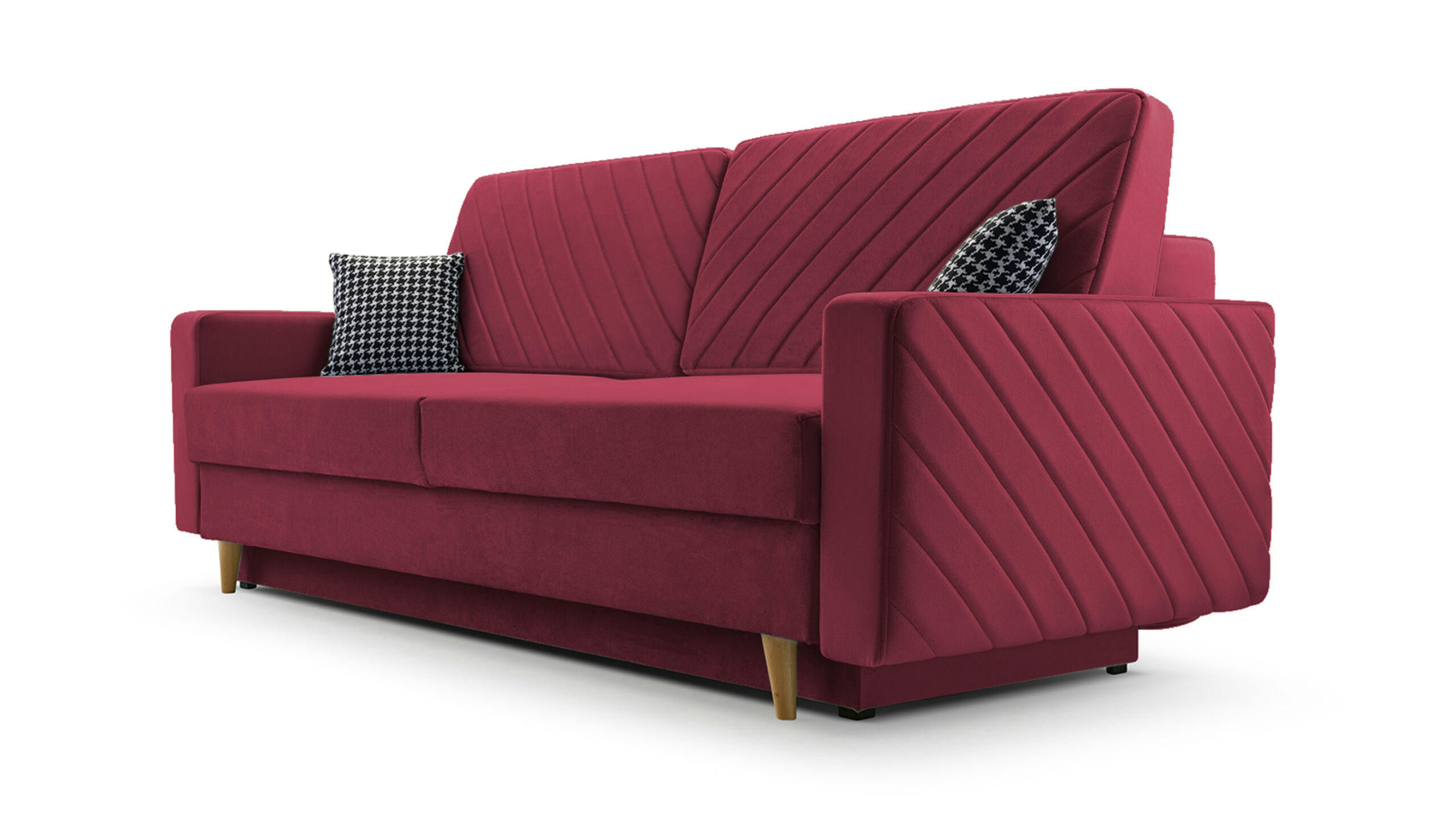 SCHLAFSOFA - California - Kronos 02 Weinerot - Rot, Holz (230/96/97cm) - Möblo