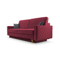 SCHLAFSOFA - California - Kronos 02 Weinerot - Rot, Holz (230/96/97cm) - Möblo
