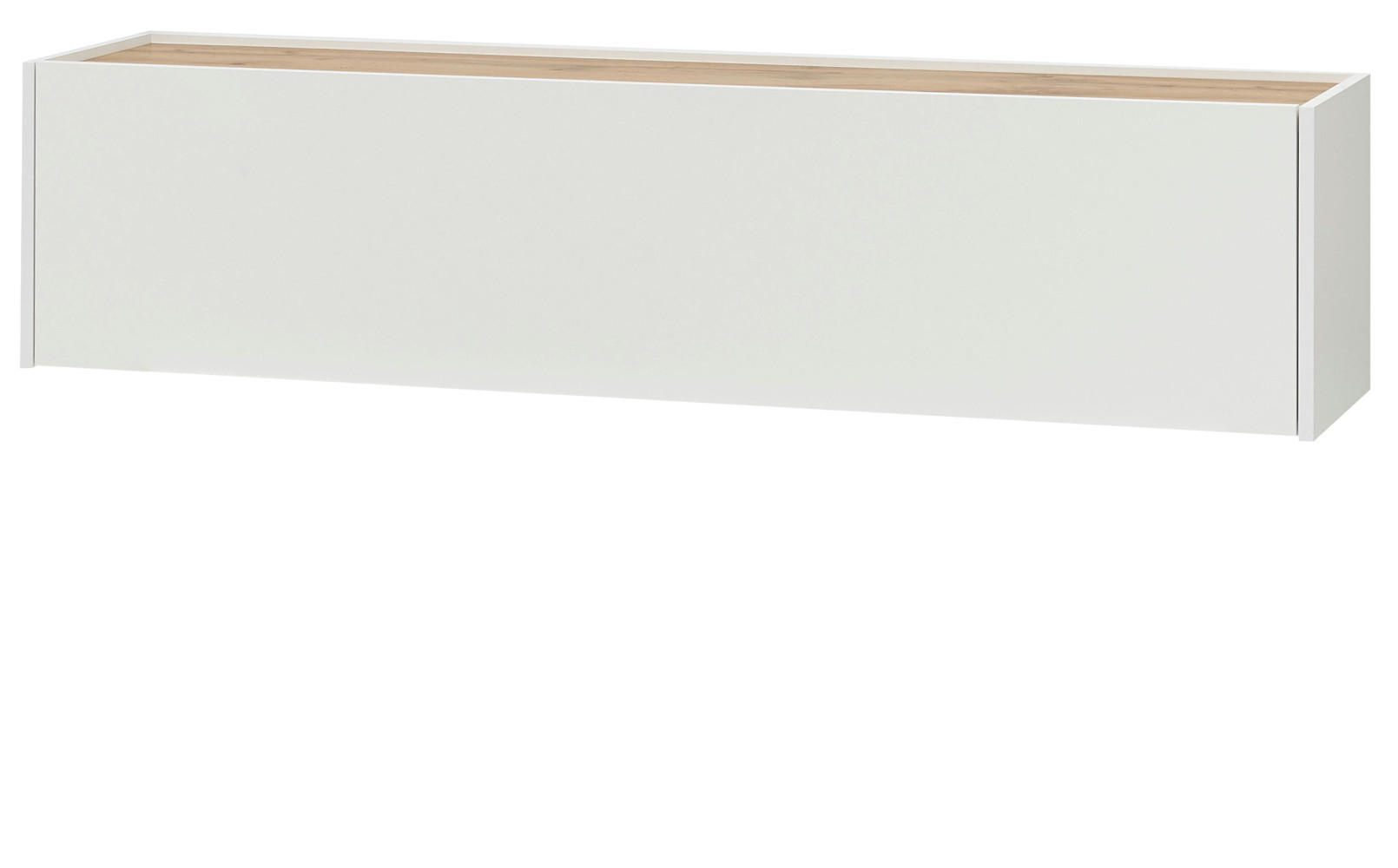 TV-LOWBOARD weiß, Eiche Wotan 150 cm, TV-Unterteil hängend - Eiche Wotan/Weiß, Holz/Holzwerkstoff (150/35/30cm) - Furn.Design