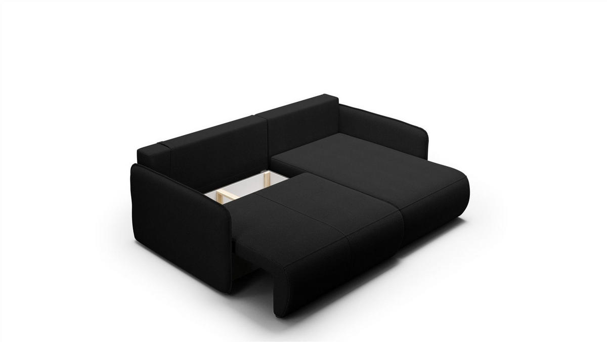 ECKSOFA Calgary - Schwarz, Holzwerkstoff/Textil (207/148cm) - Fun Möbel
