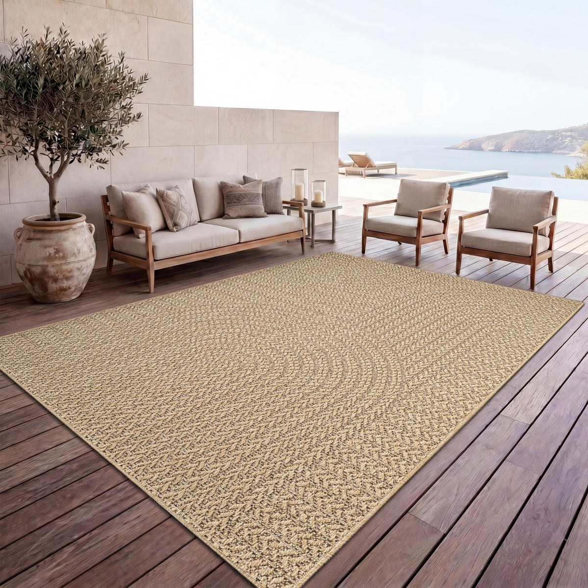 OUTDOORTEPPICH 200/290 cm Waregem 629 - Beige, Kunststoff (200/290cm) - Paco Home