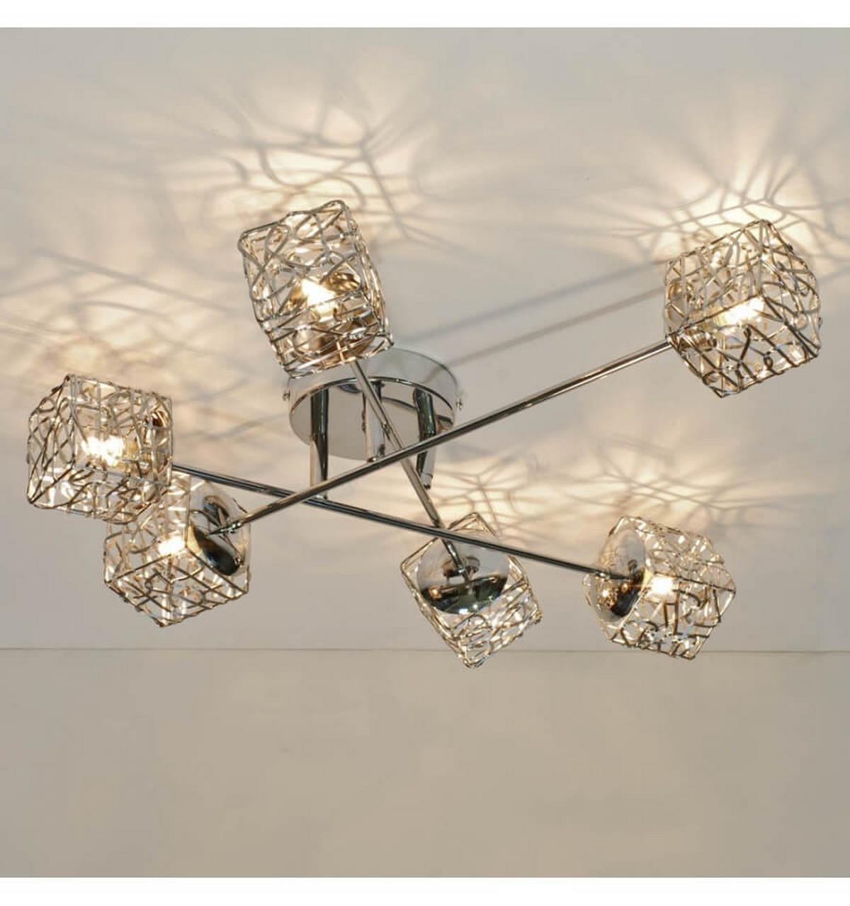 DECKENLEUCHTE APHYSE, Silber/Chrom, 55cm - Chromfarben, Metall (55/55/13cm) - KOSILUM