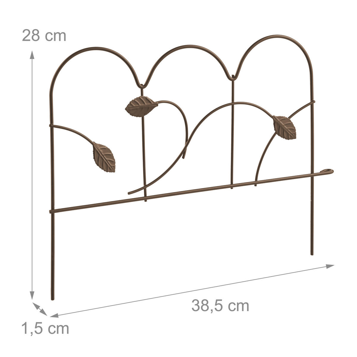 4XBEETEINFASSUNG - Braun, Metall (38.5/28/1.5cm) - Relaxdays