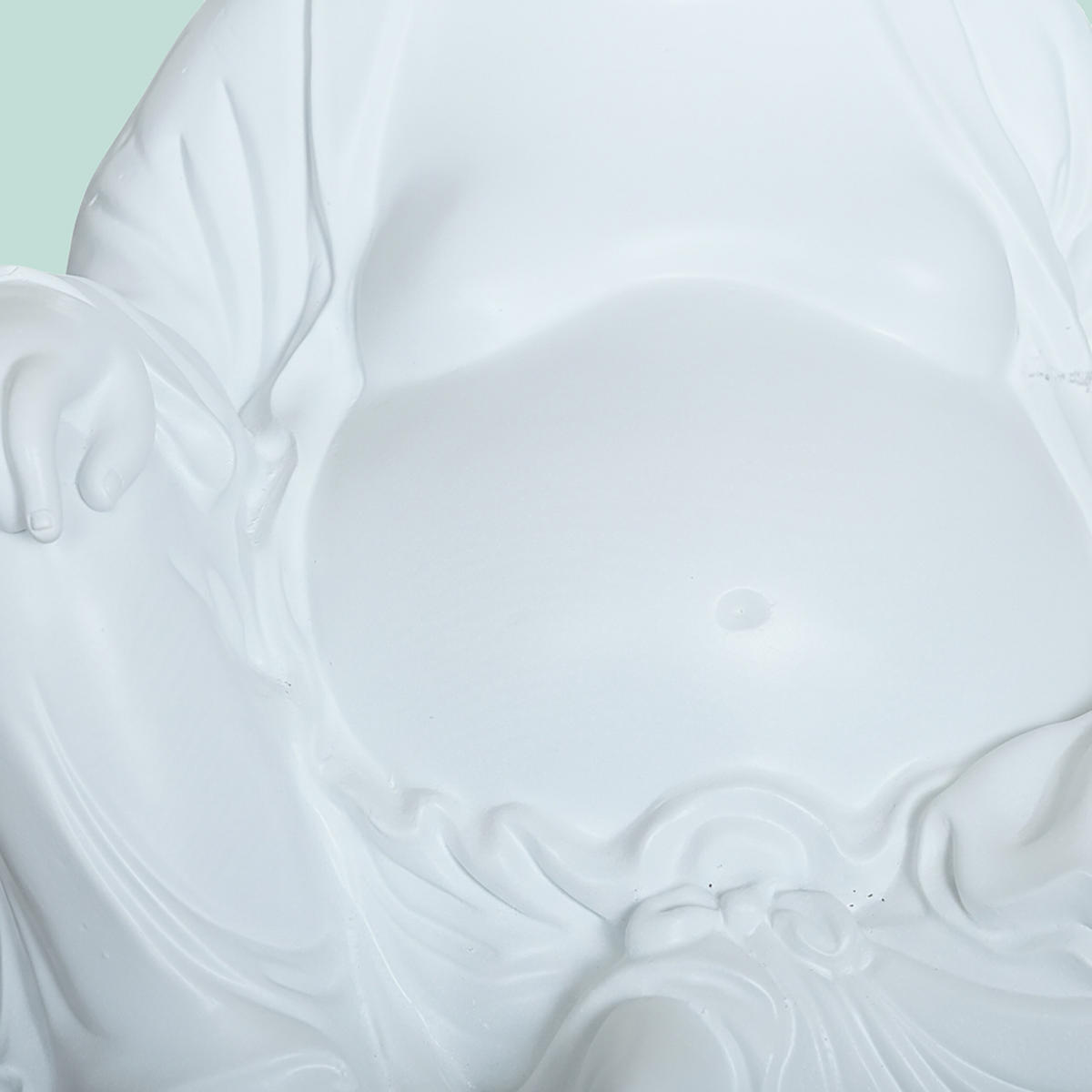 BUDDHA Figur - Weiß, Kunststoff (43/45/43cm) - Relaxdays