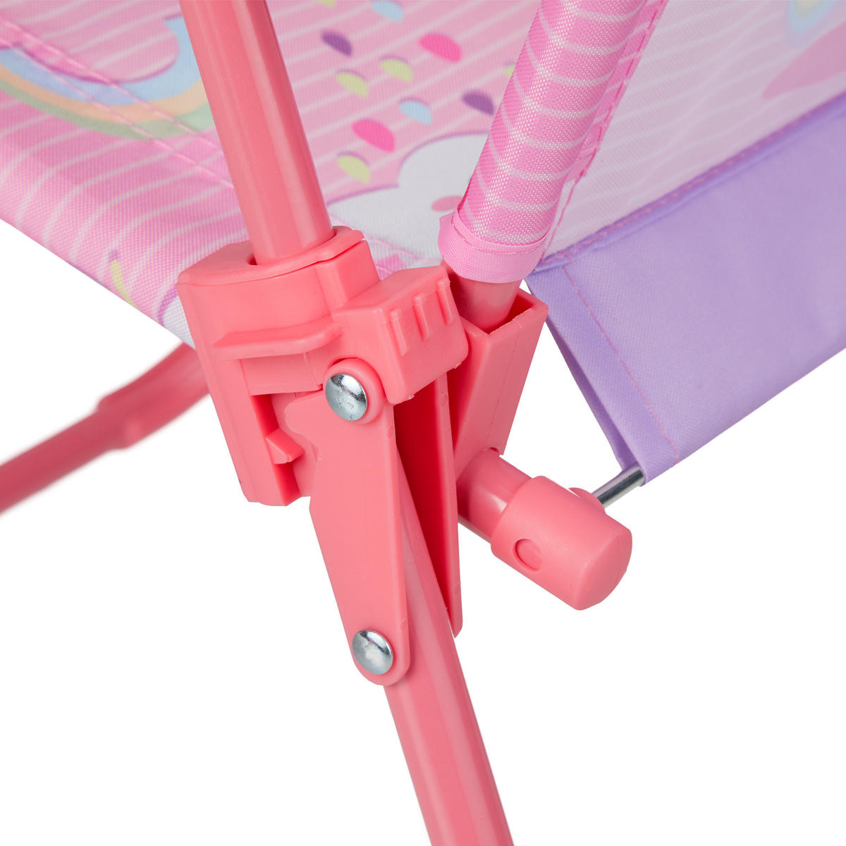 KINDER-KLAPPSTUHL - Rosa, Textil/Metall (36/51.5/37.5cm) - Relaxdays