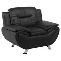 SESSEL Kunstleder Schwarz Leira - Schwarz, Kunststoff/Textil (113/88/86cm) - Beliani