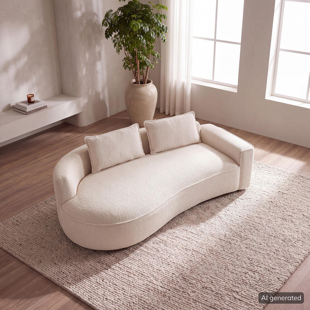 2,5-SITZER SOFA - Creme/Schwarz, Kunststoff/Textil (217/82/146cm) - home24