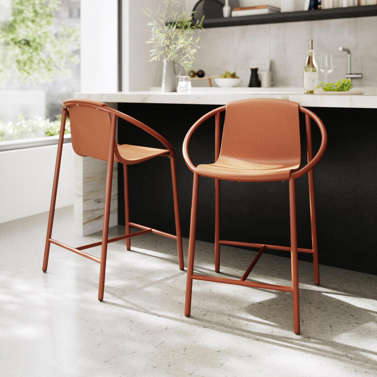 BARSTUHL Ringo, Terracotta Braun - Braun, Metall (58/90/64cm) - Umbra