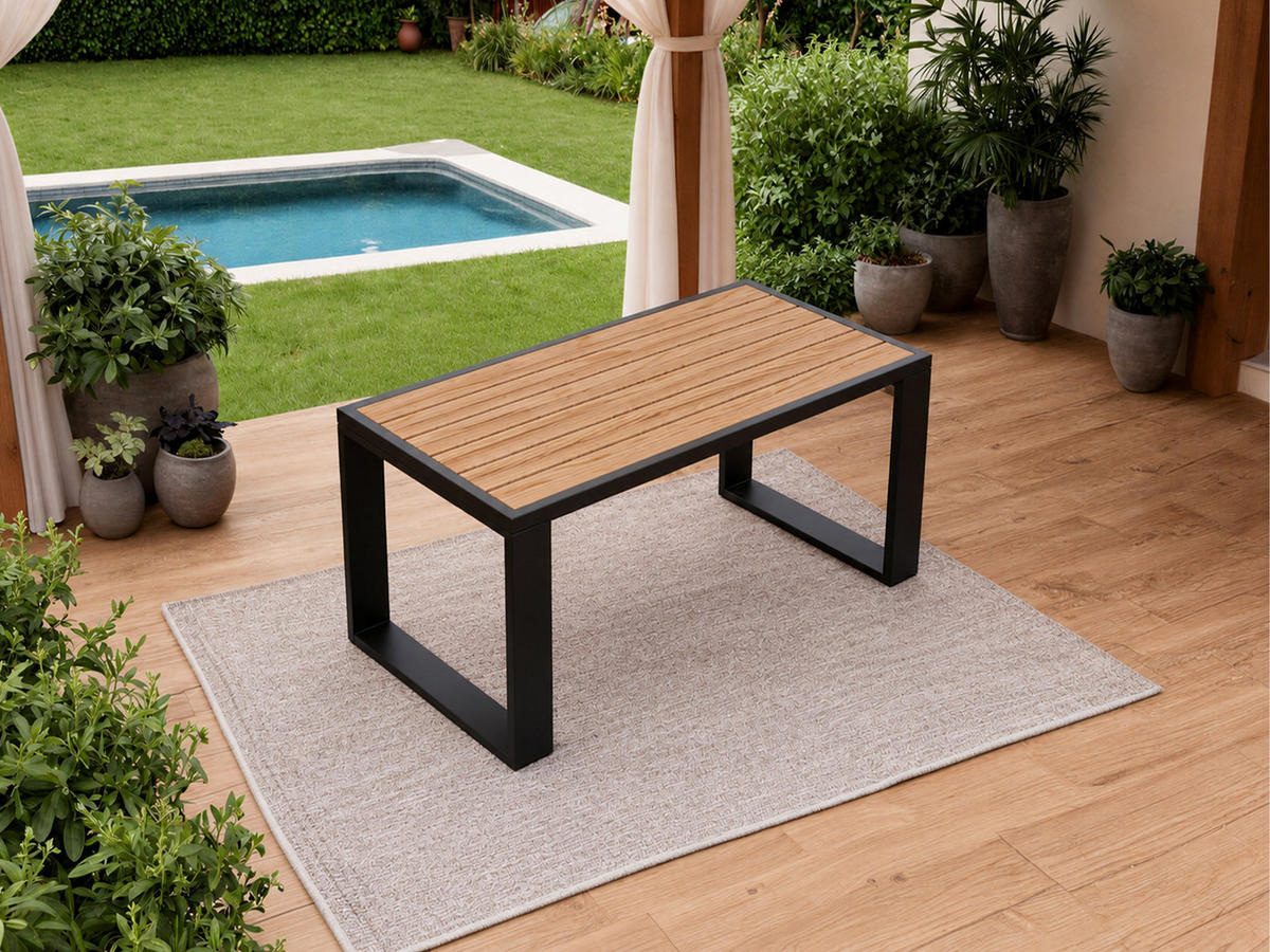 GARTENBEISTELLTISCH Elba - Schwarz - Schwarz, Metall (65/122/55cm) - MKS