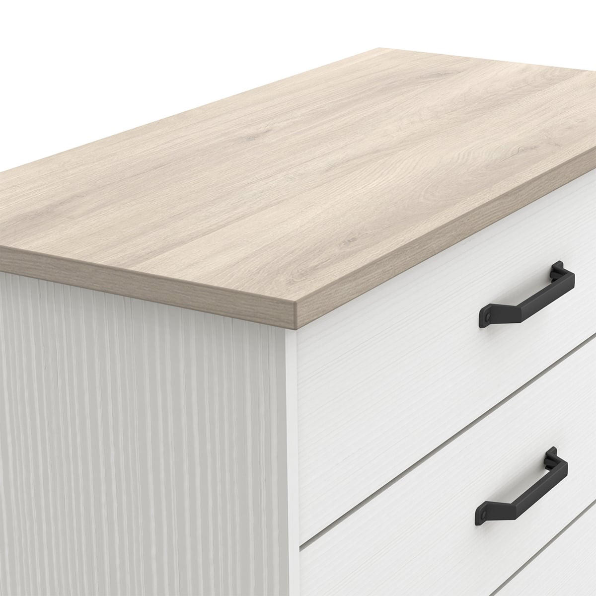 KOMMODE mit 4 Schubladen Cottage - L84,70 cm - Weiß, Holzwerkstoff (41.9/94/97cm) - Calicosy