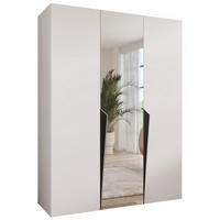 DREHTÜRENSCHRANK 202/150/52 3-türig - Schwarz/Weiß, Holz/Metall (150/202/52cm) - Abiks Möbel