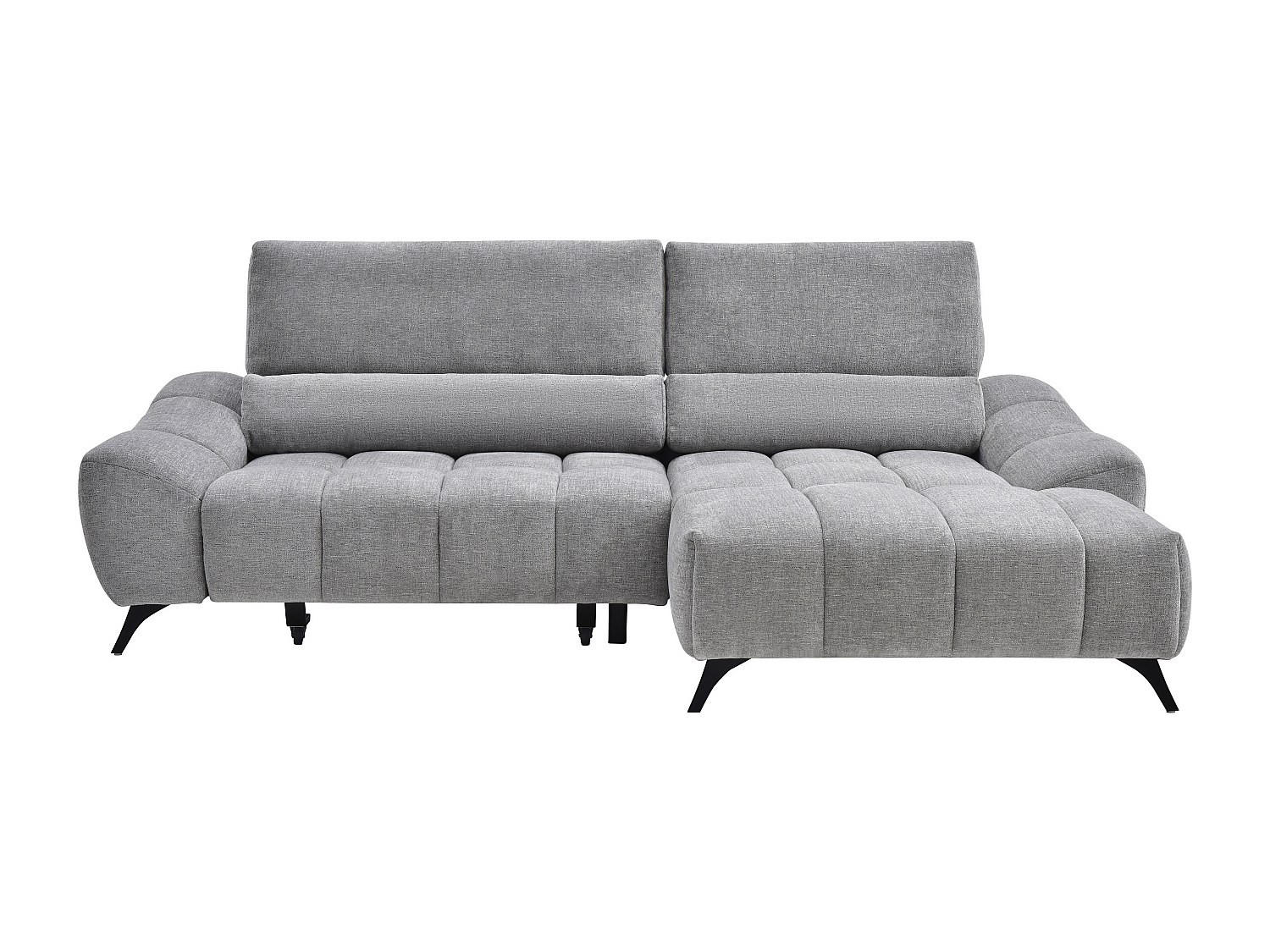 RELAXSOFA - 4 Personen - stoff - grau Elosia - Grau, Textil/Metall (270/105/175cm) - Vente-Unique