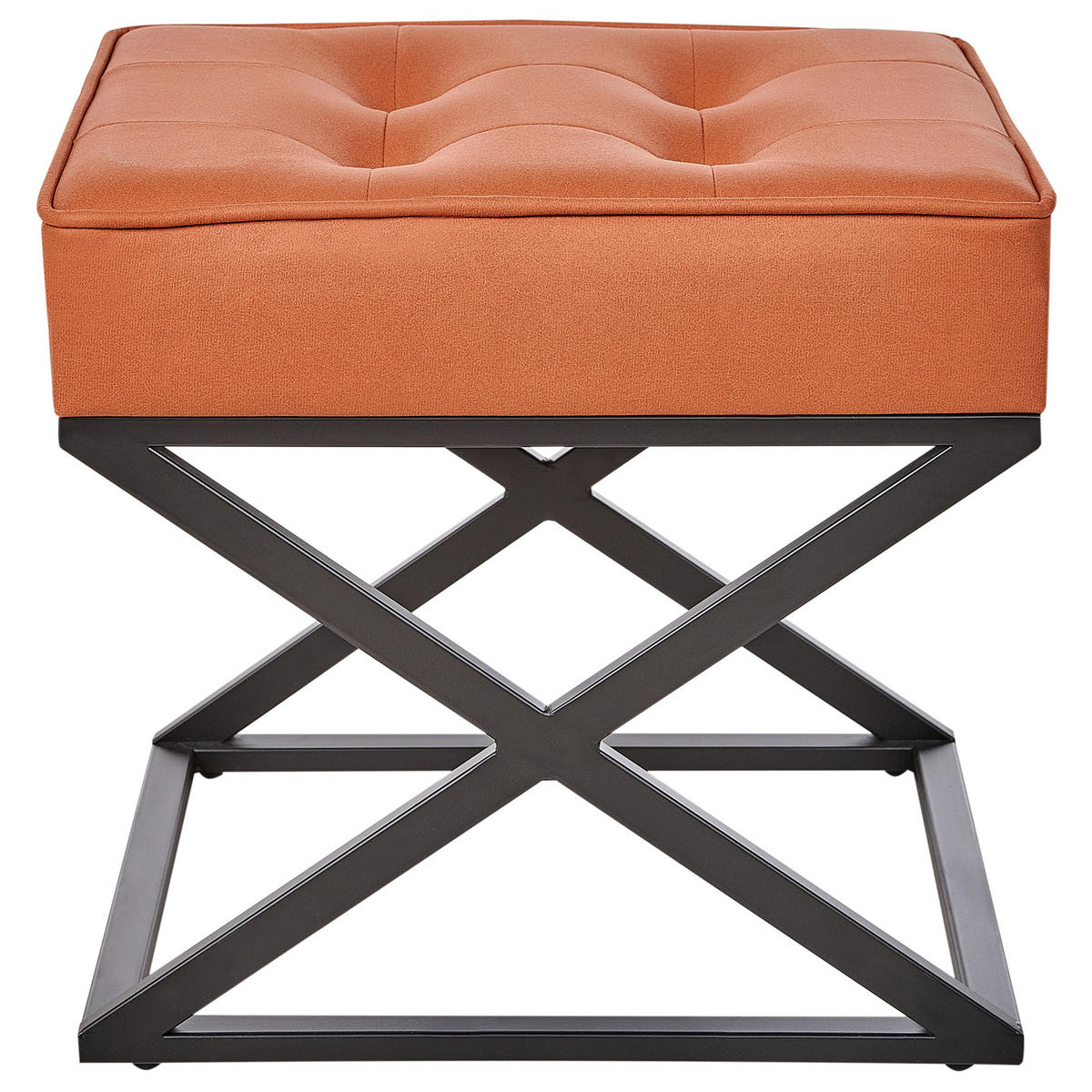 HOCKER Orange Murdo - Schwarz/Orange, Kunststoff (47/43/40cm) - Beliani