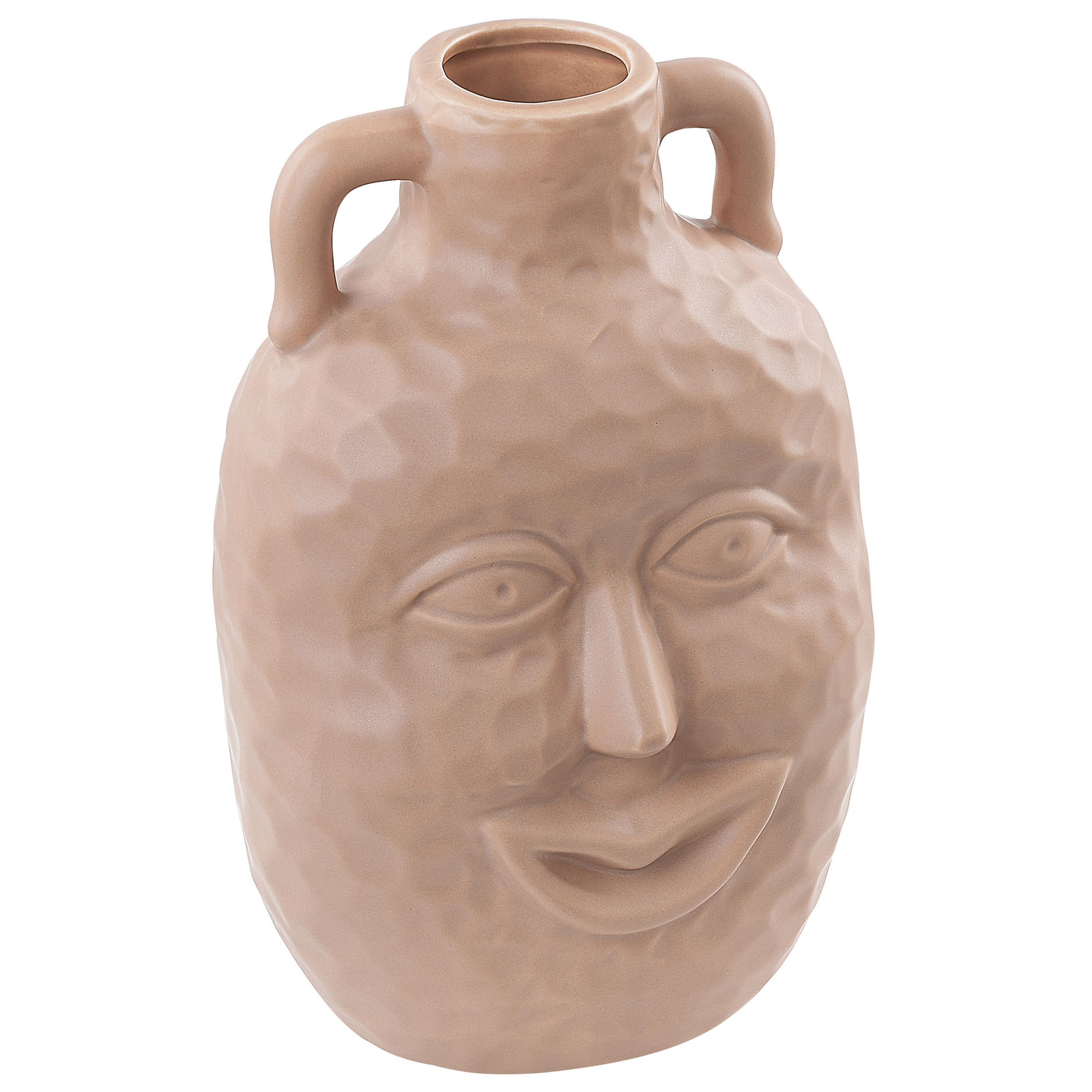 BLUMENVASE Porzellan beige Veria - Beige, Keramik (26cm) - Beliani