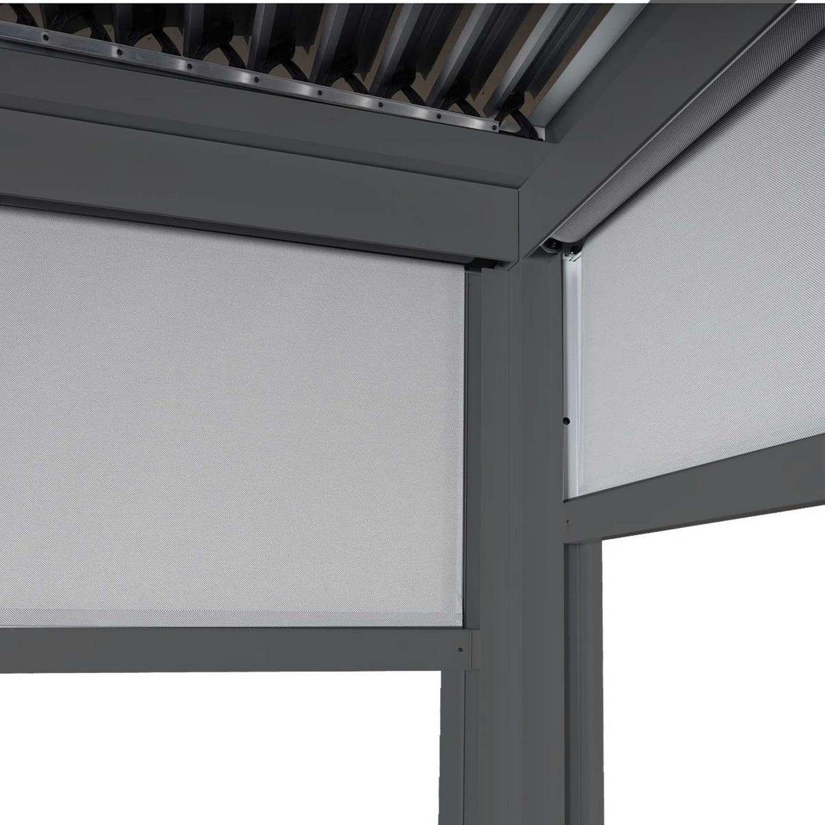ALU PERGOLA MIT SEITENWAND Anthrazit - Anthrazit, Metall (306/224/306cm) - MCW