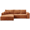 ECKSOFA Pablo mit Schlaffunktion Orange Cord - Orange, Textil (294/185cm) - Bromarkt