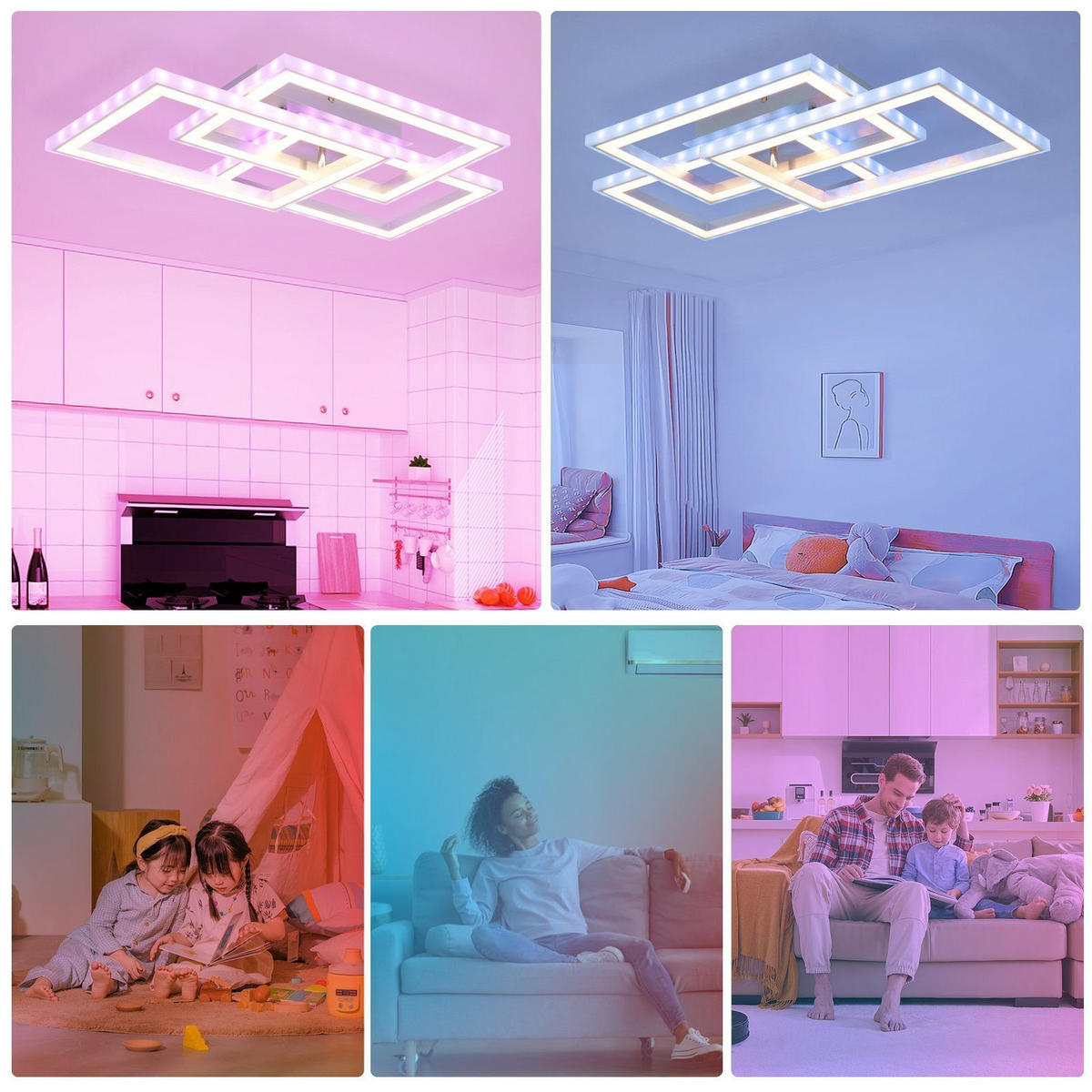 LED-DECKENLEUCHTE Lieselotte 54/34/9 cm - Weiß, Metall (54/34/9cm) - Nettlife