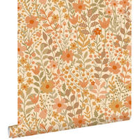 TAPETE Blumen 50 x 900 cm - Orange, Papier (50/900cm) - ESTAhome