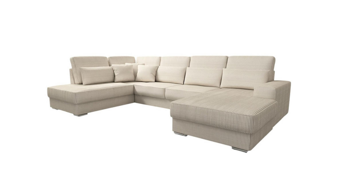 WOHNLANDSCHAFT Nevio In Scala - Creme, Holzwerkstoff/Textil (401/88/226cm) - Fun Möbel