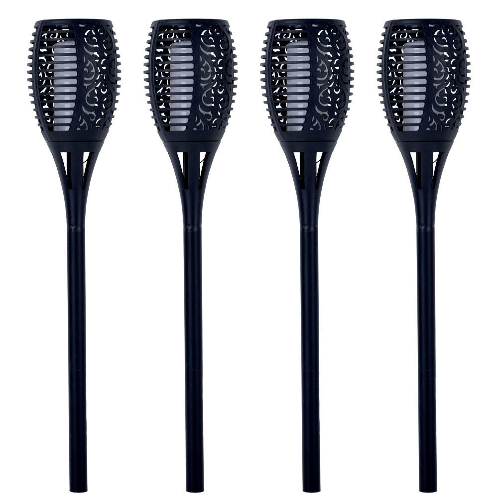 LED AUSSENLEUCHTE Fackel Schwarz 4er Set - Schwarz, Kunststoff (12/12/78cm)