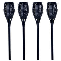 LED AUSSENLEUCHTE Fackel Schwarz 4er Set - Schwarz, Kunststoff (12/12/78cm)