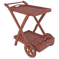 TEEWAGEN Renate 2 Etagen geölt Eukalyptus Natur 80x54x88cm - Hellbraun, Holz (54/80/88cm) - DELUKE