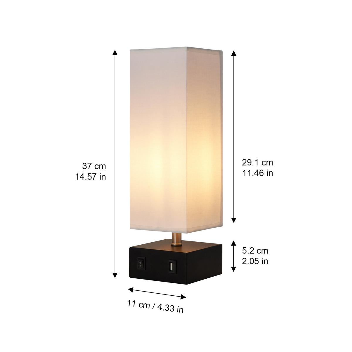 NACHTTISCHLAMPE Weiß - Weiß, Metall (37/11/37cm) - Teamson Home