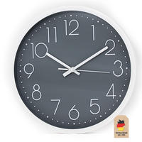 WANDUHR 30.5 cm - Grau, Kunststoff (30.5/30.5/4.5cm) - Intirilife